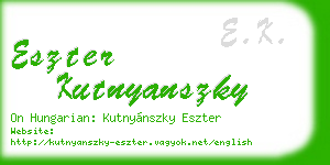 eszter kutnyanszky business card
